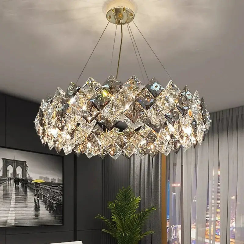 Modern layered decorbites crystal chandelier for living room dining