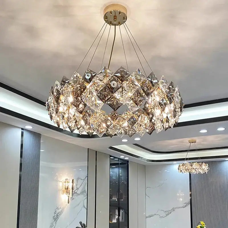 Modern layered decorbites crystal chandelier for living room dining