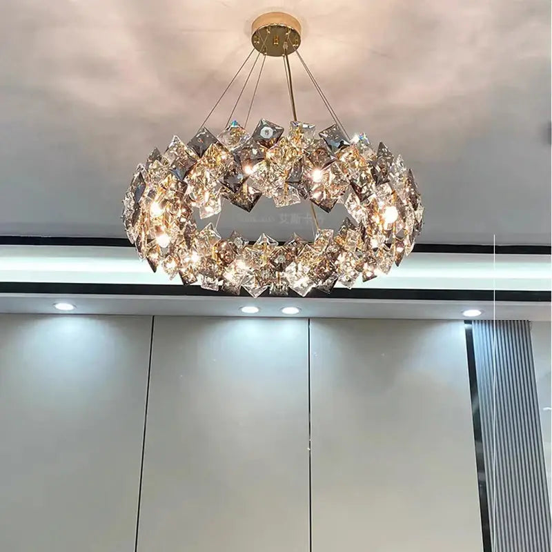 Modern layered decorbites crystal chandelier for living room dining
