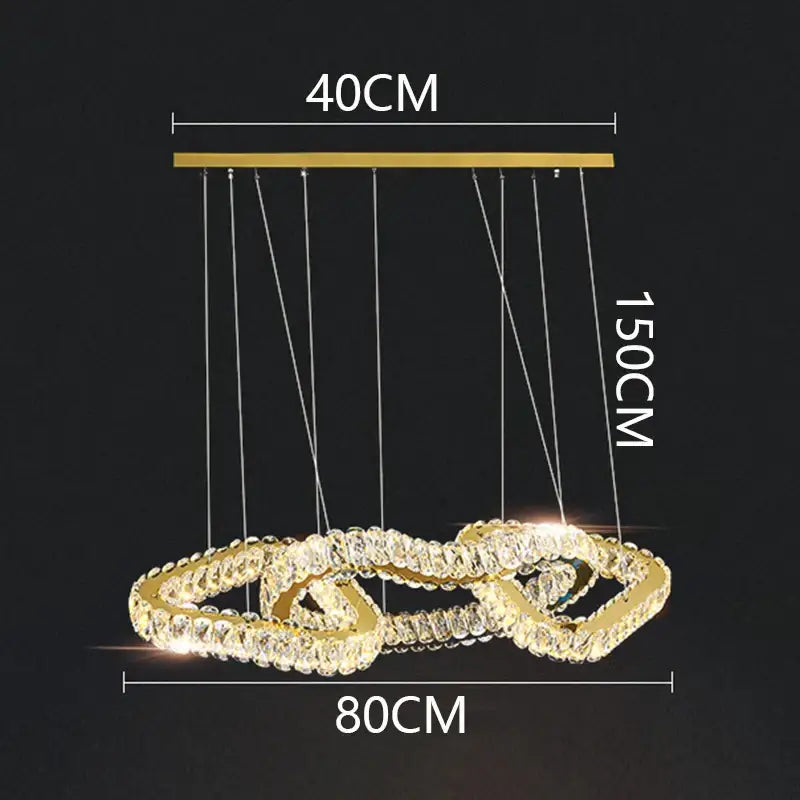 Modern gold decorbites crystal chandelier living room pendant light