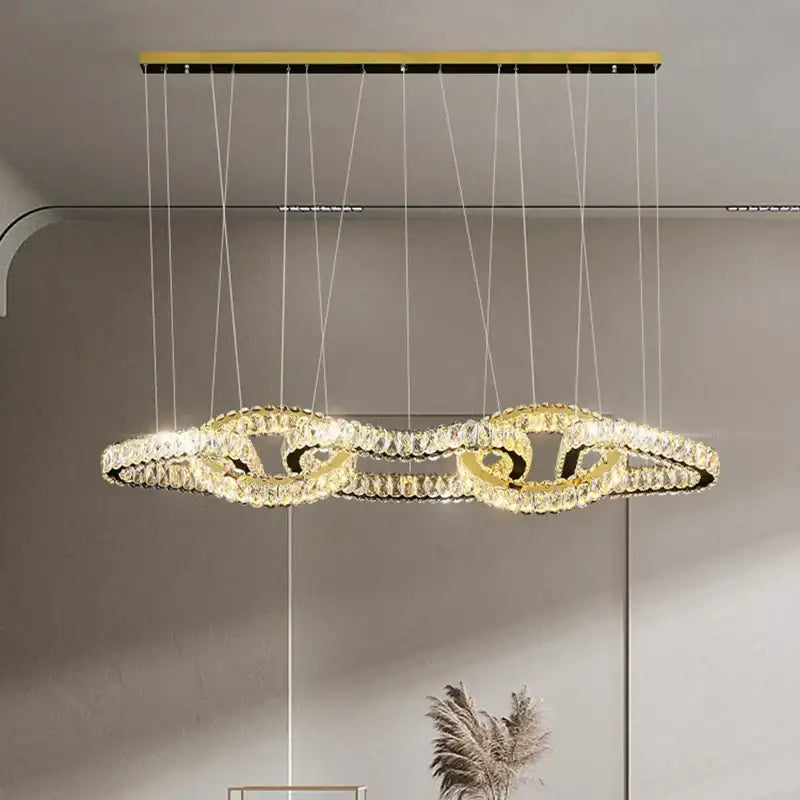 Modern gold decorbites crystal chandelier living room pendant light