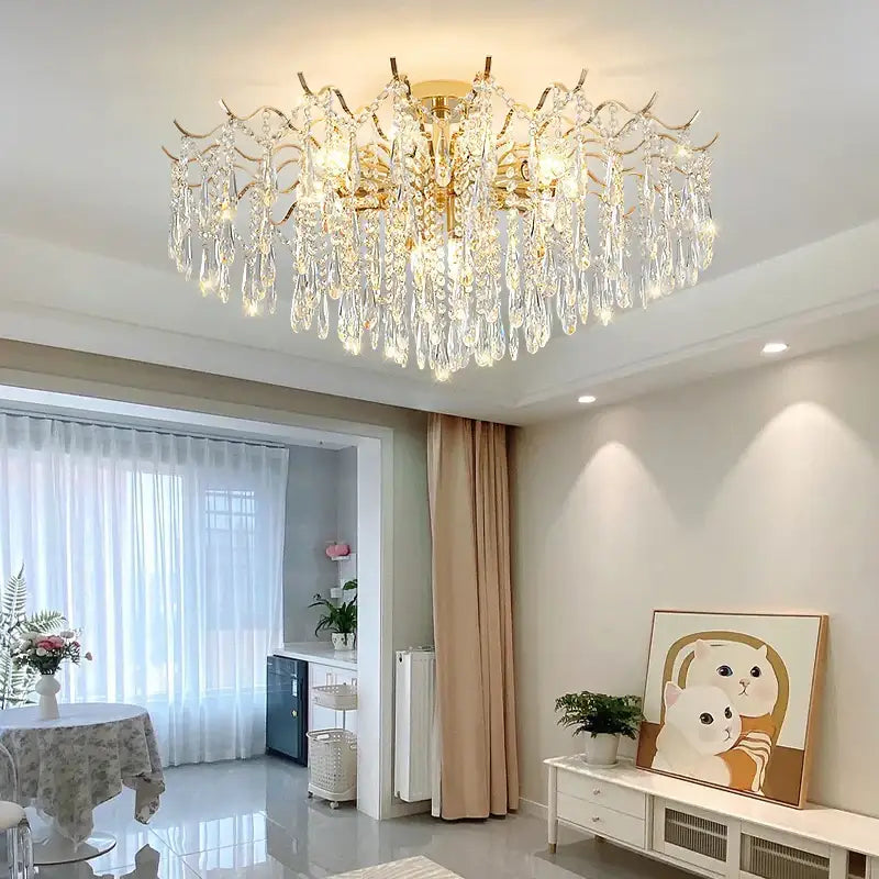 Luxury gold decorbites crystal chandelier for living room