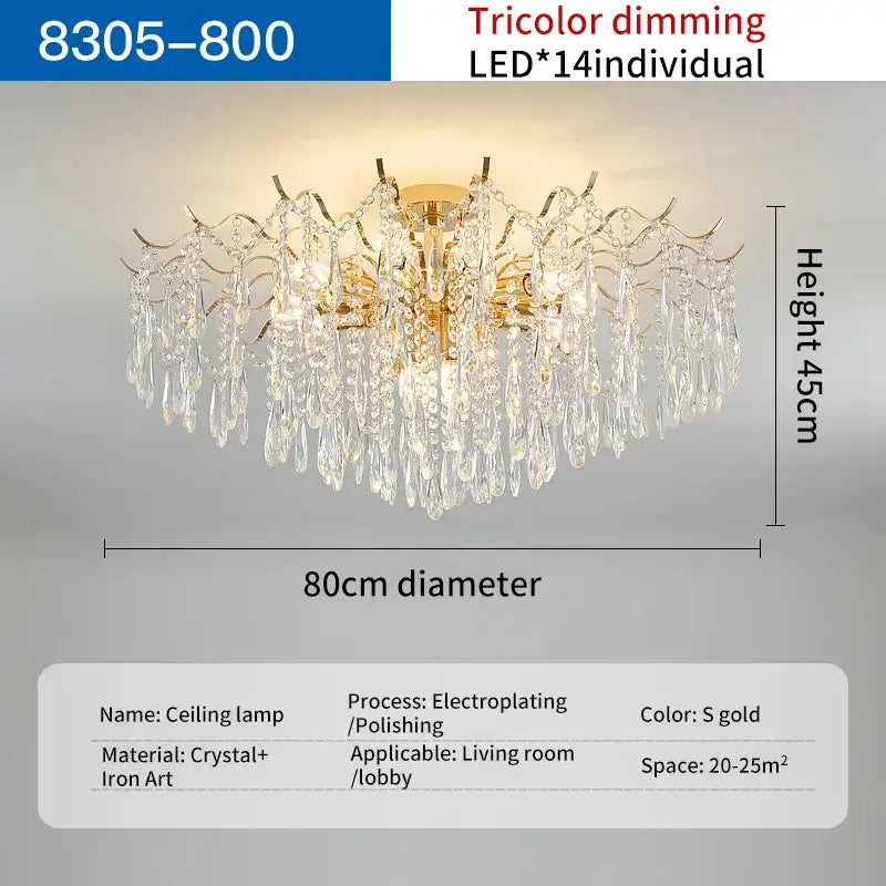 Luxury gold decorbites crystal chandelier for living room