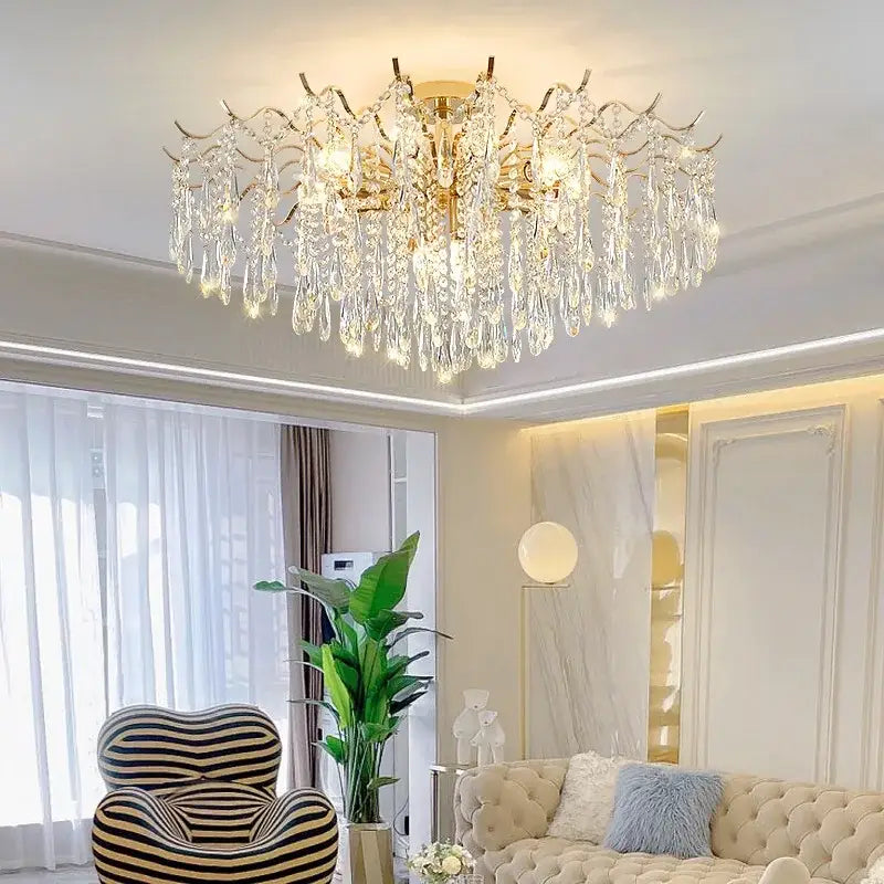 Luxury gold decorbites crystal chandelier for living room