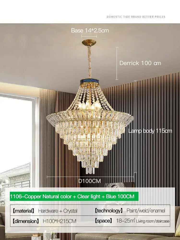 Modern gold decorbites crystal chandelier for villa living room
