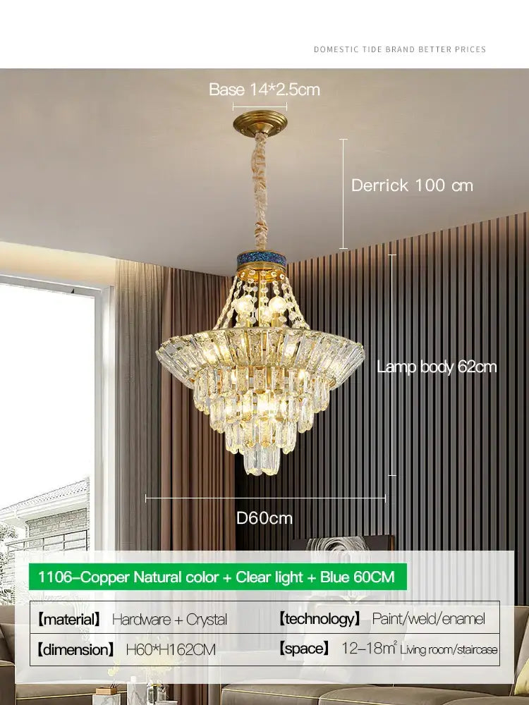 Modern gold decorbites crystal chandelier for villa living room