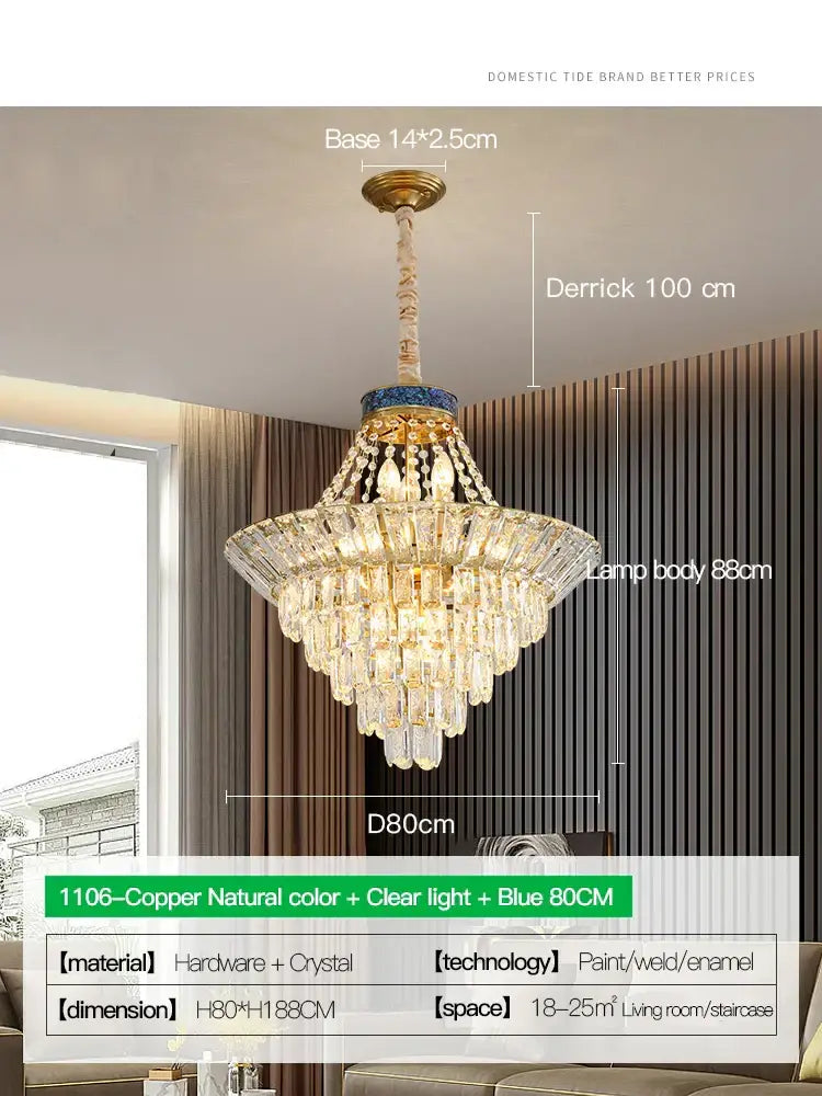Modern gold decorbites crystal chandelier for villa living room