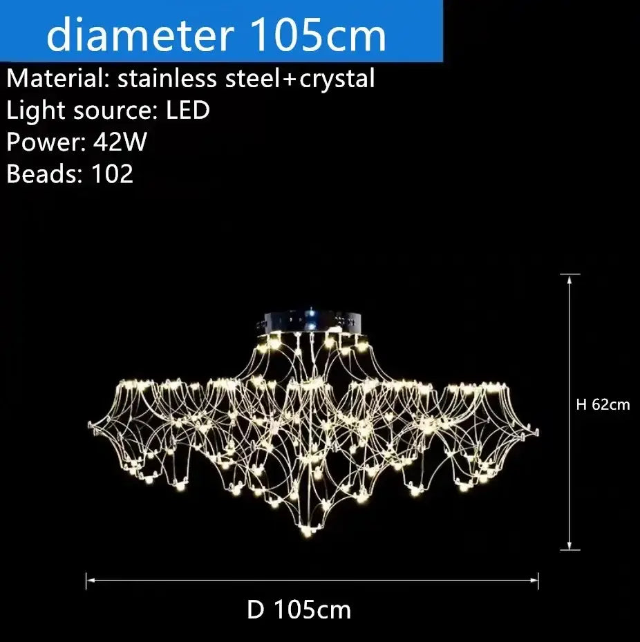 Modern starry decorbites crystal chandelier for living room