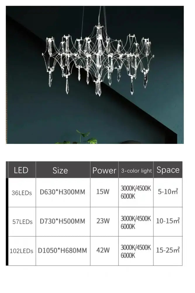 Modern starry decorbites crystal chandelier for living room