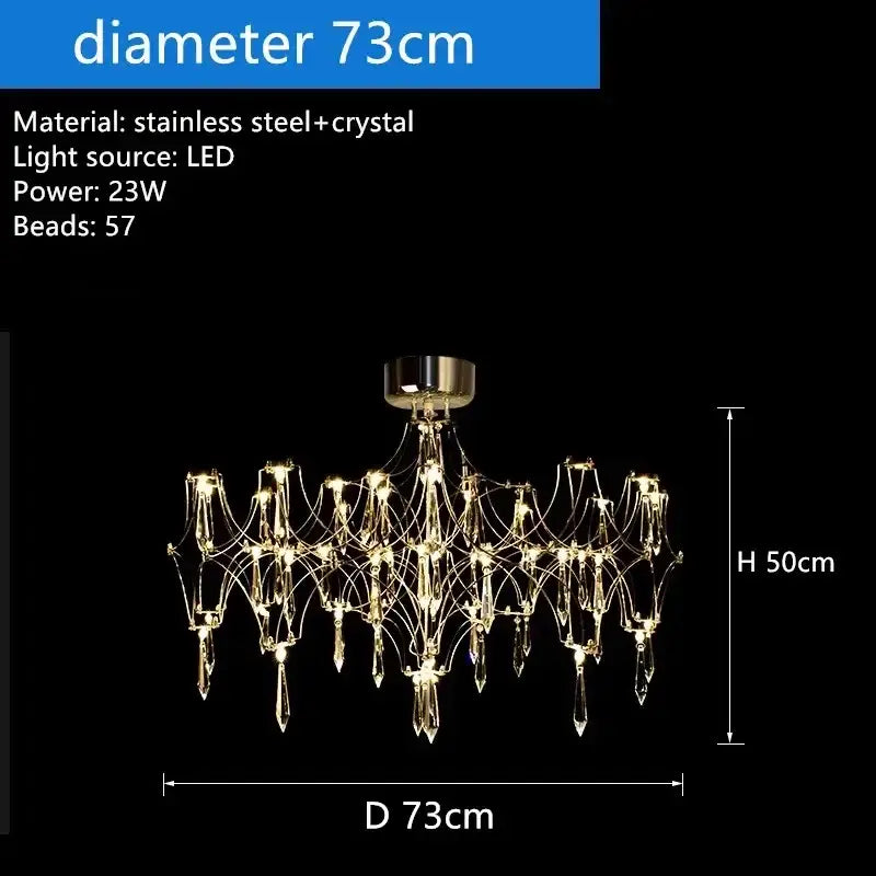 Modern starry decorbites crystal chandelier for living room
