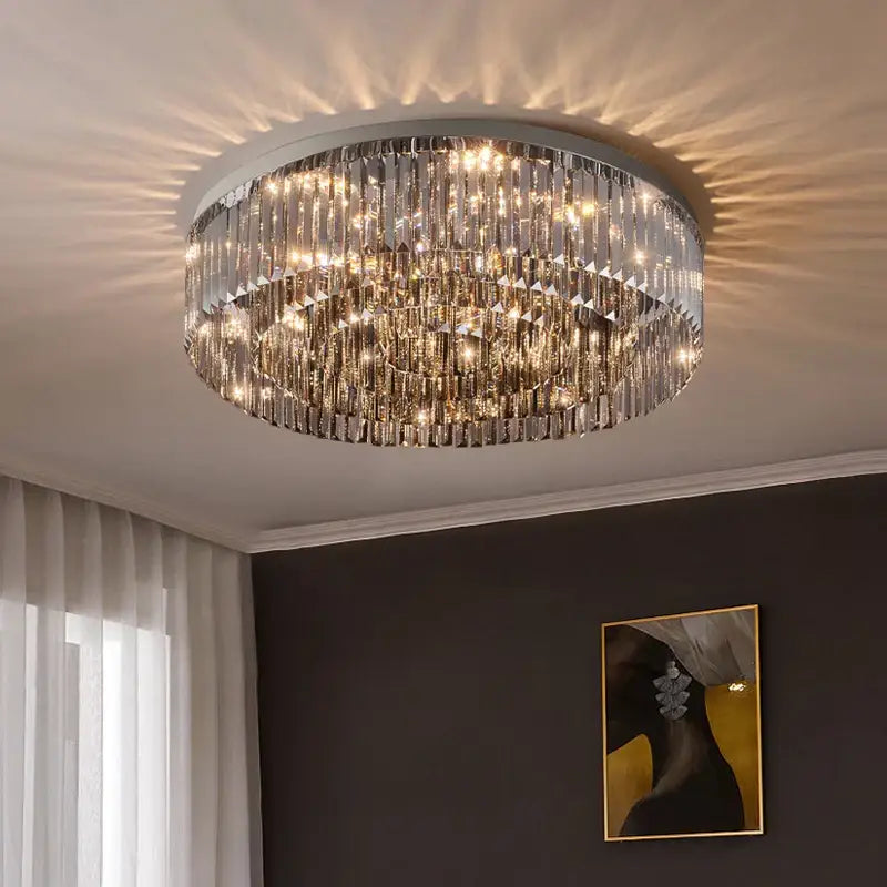 Luxury tiered decorbites crystal chandelier for living room