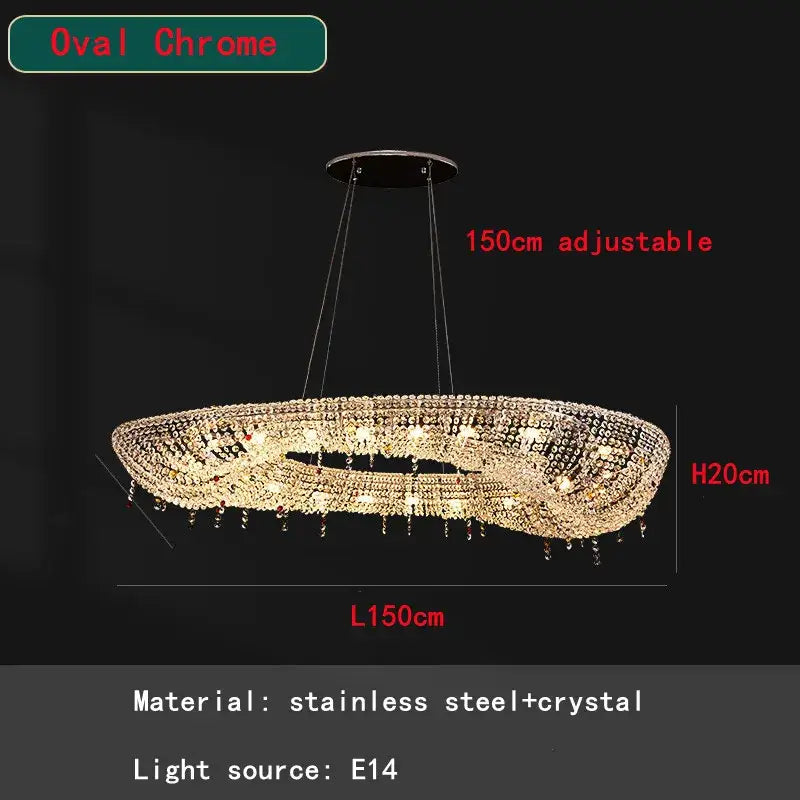 Luxury clear & red decorbites crystal chandelier for dining room
