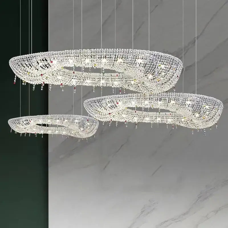Luxury clear & red decorbites crystal chandelier for dining room