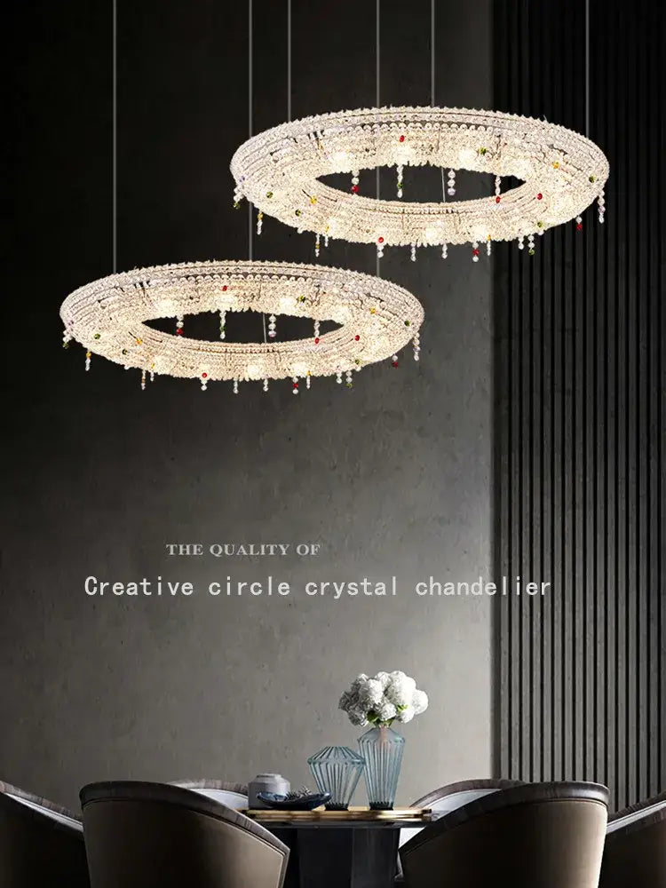 Luxury clear & red decorbites crystal chandelier for dining room