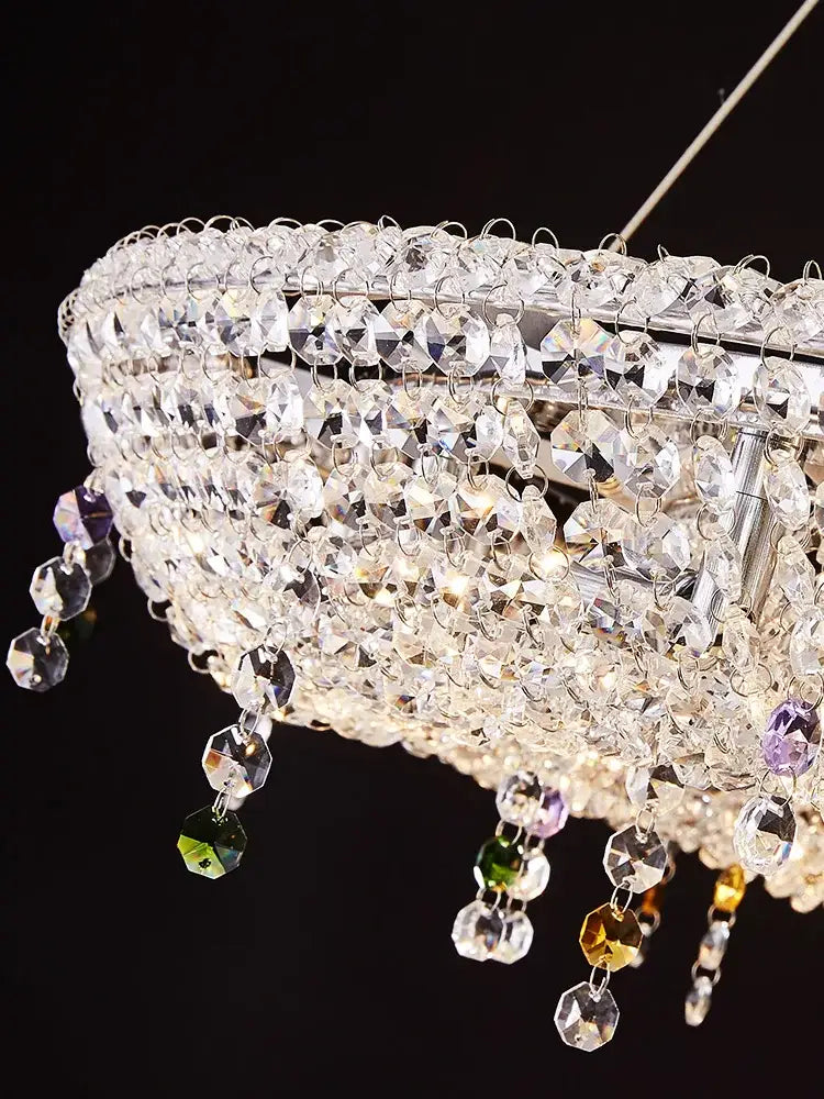 Luxury clear & red decorbites crystal chandelier for dining room
