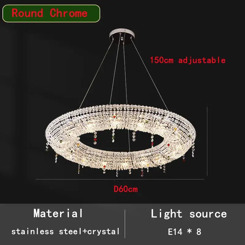 Luxury clear & red decorbites crystal chandelier for dining room