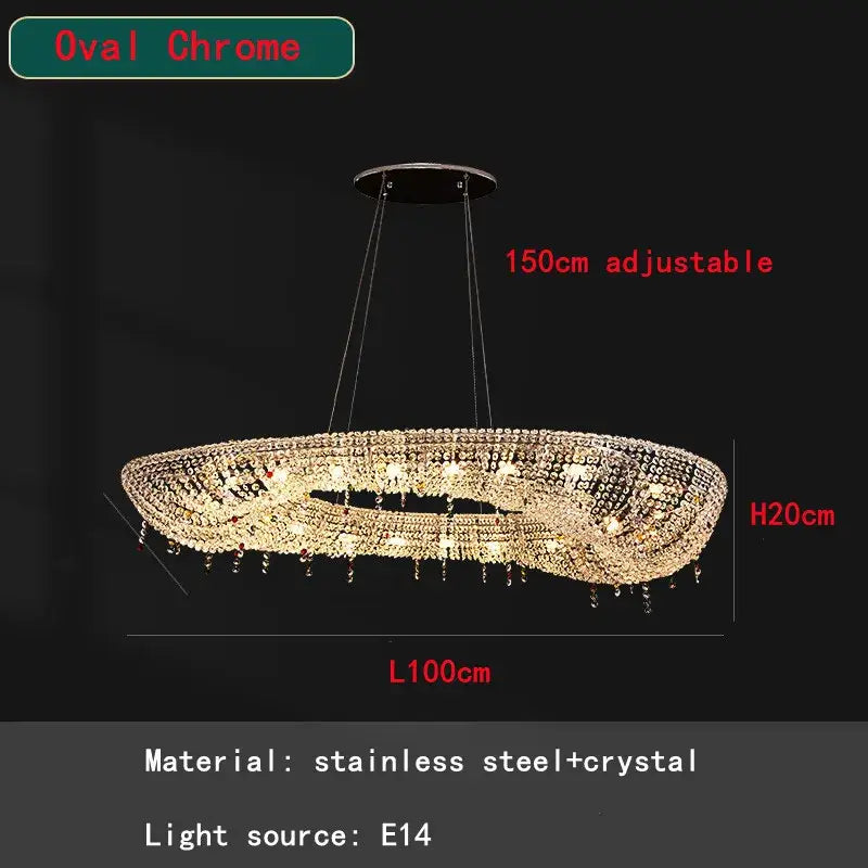 Luxury clear & red decorbites crystal chandelier for dining room