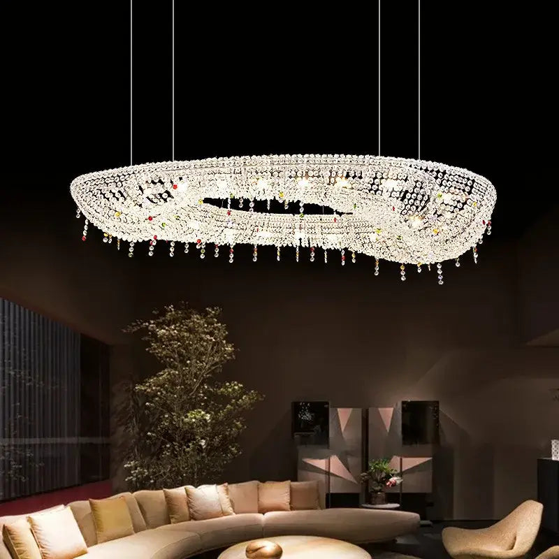 Luxury clear & red decorbites crystal chandelier for dining room