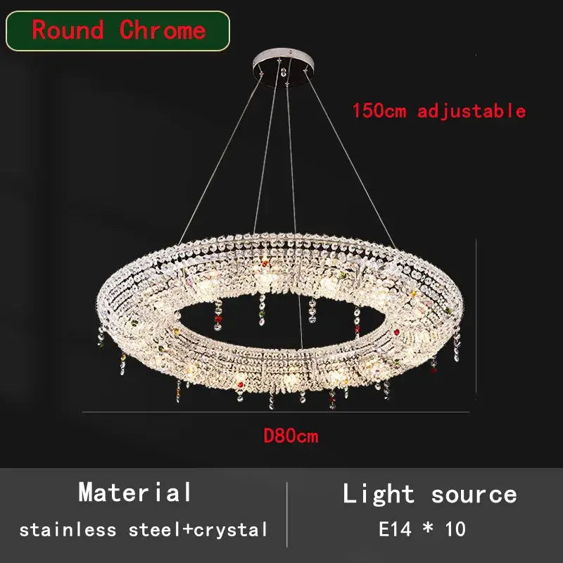 Luxury clear & red decorbites crystal chandelier for dining room