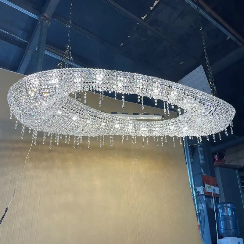 Luxury clear & red decorbites crystal chandelier for dining room