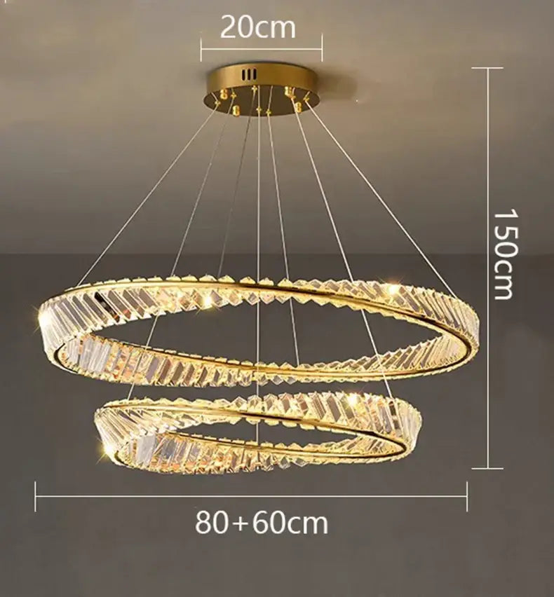 Golden spiral decorbites crystal chandelier for living room