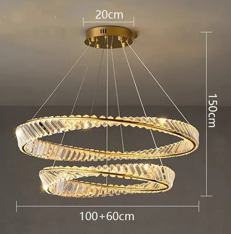 Golden spiral decorbites crystal chandelier for living room