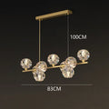 Modern gold crystal chandelier dining room glass bulb pendant light