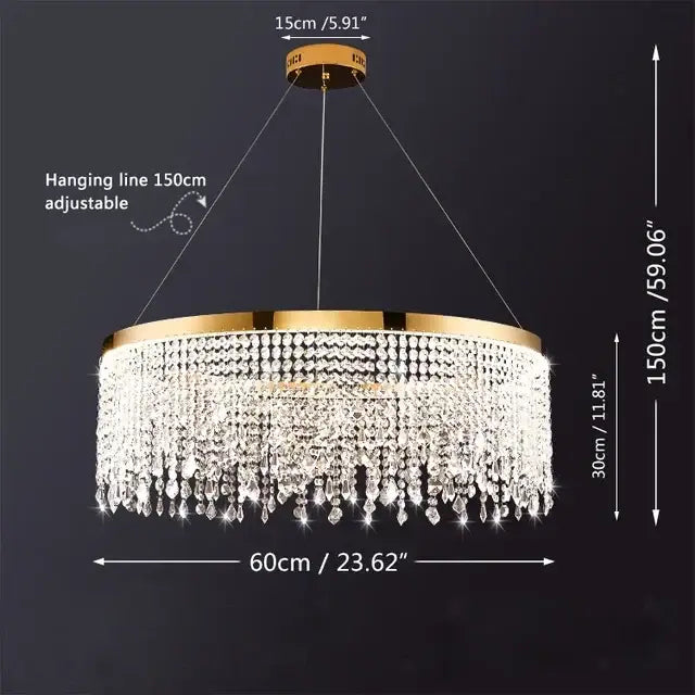Luxury gold decorbites crystal chandelier for dining room
