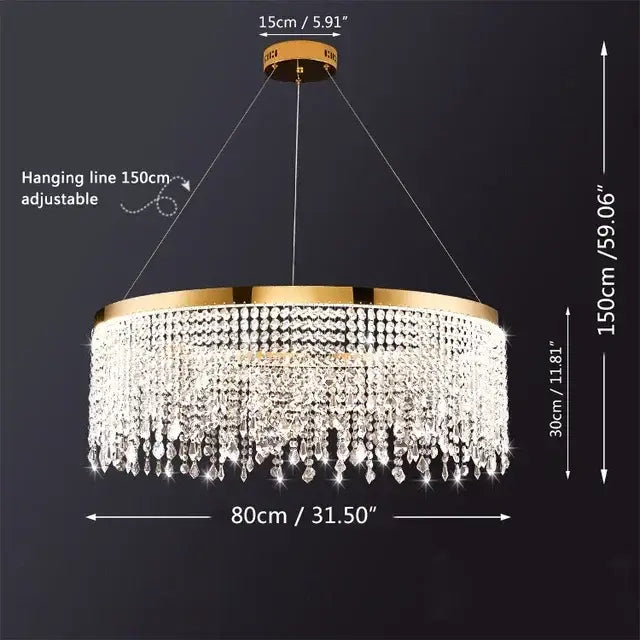 Luxury gold decorbites crystal chandelier for dining room