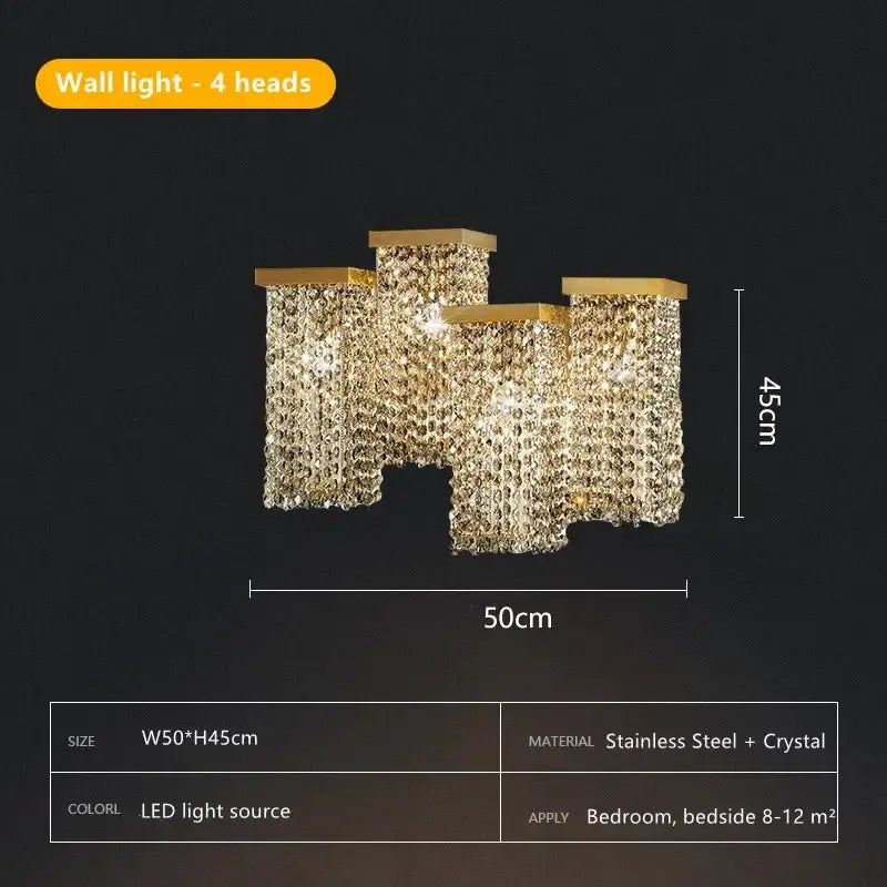 Modern gold decorbites crystal chandelier dining room island light