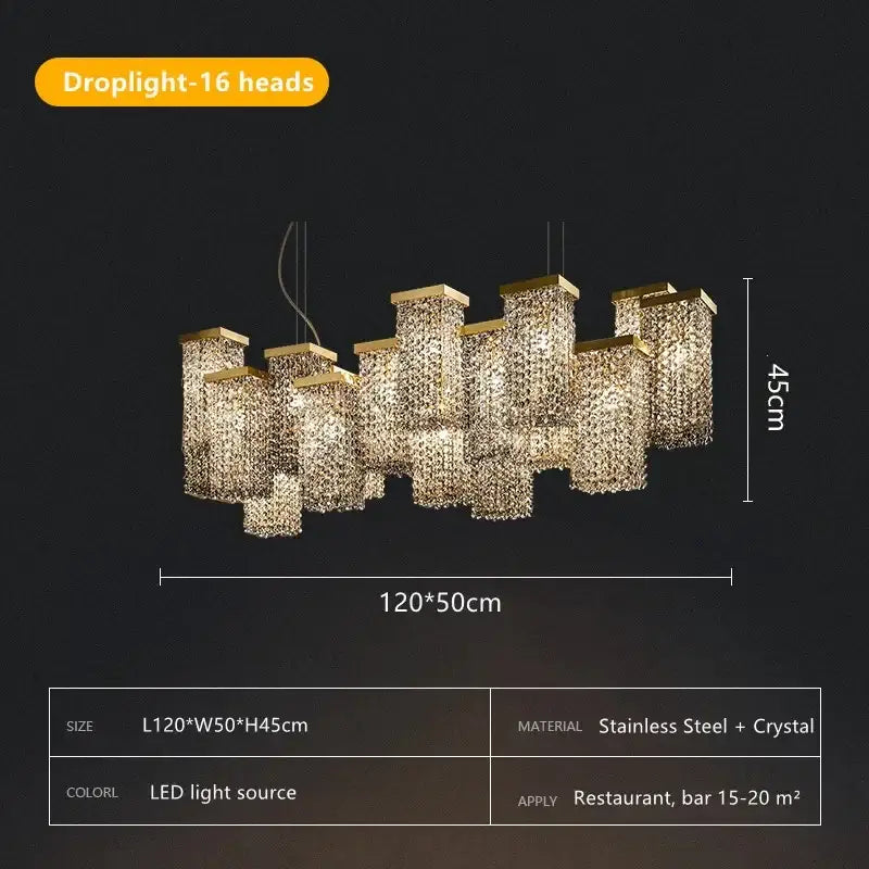 Modern gold decorbites crystal chandelier dining room island light
