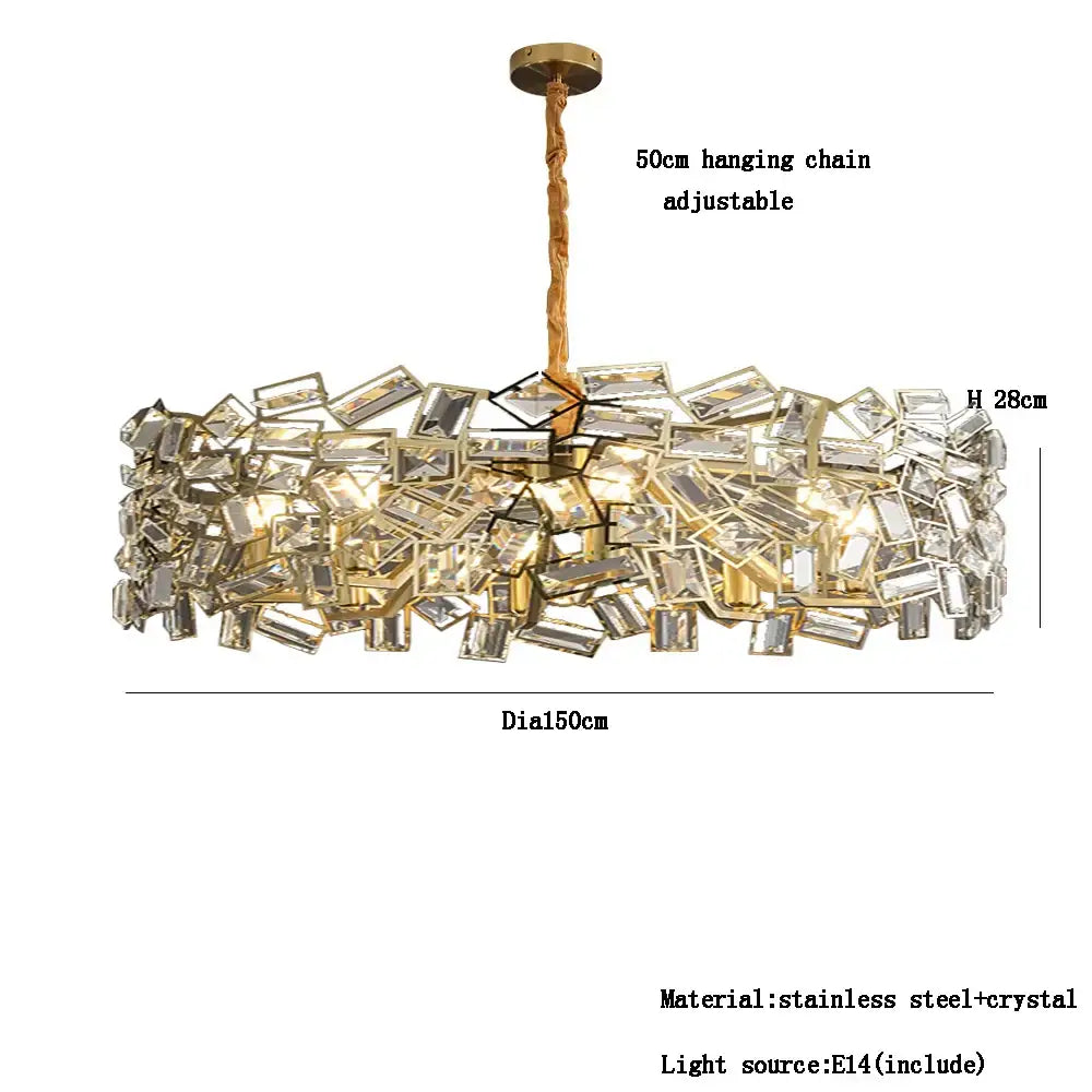 Modern gold decorbites crystal chandelier for bedroom decor
