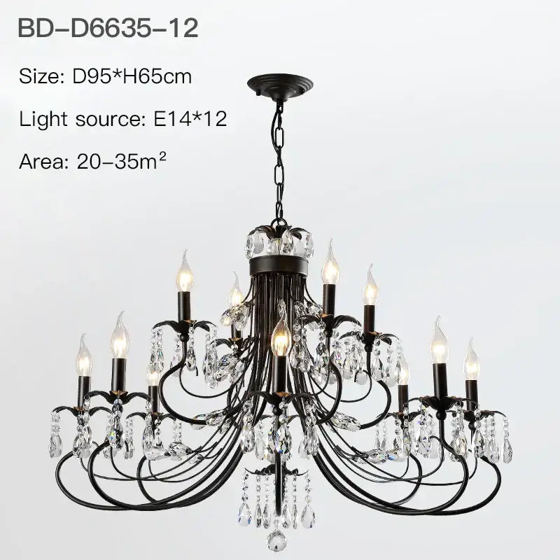 Modern black decorbites crystal chandelier living room pendant light