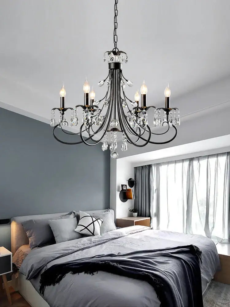 Modern black decorbites crystal chandelier living room pendant light