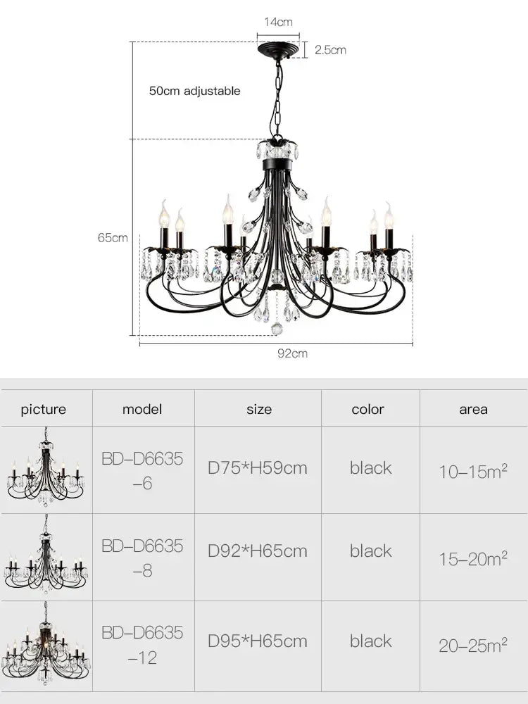 Modern black decorbites crystal chandelier living room pendant light