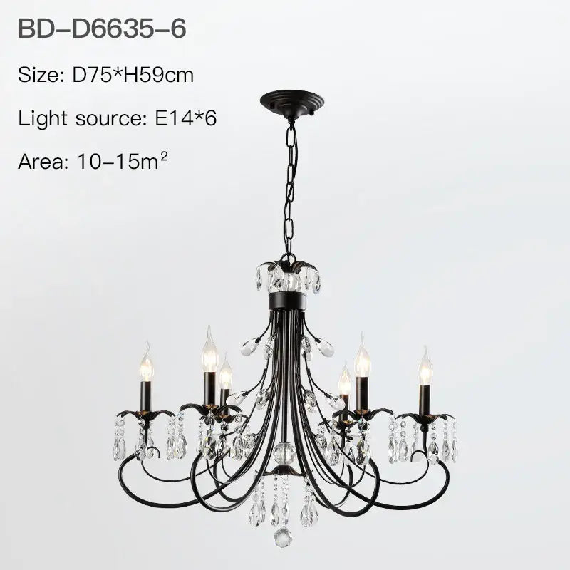 Modern black decorbites crystal chandelier living room pendant light