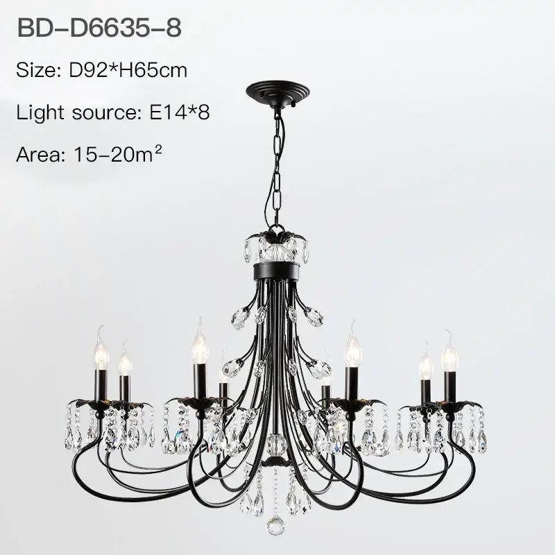 Modern black decorbites crystal chandelier living room pendant light