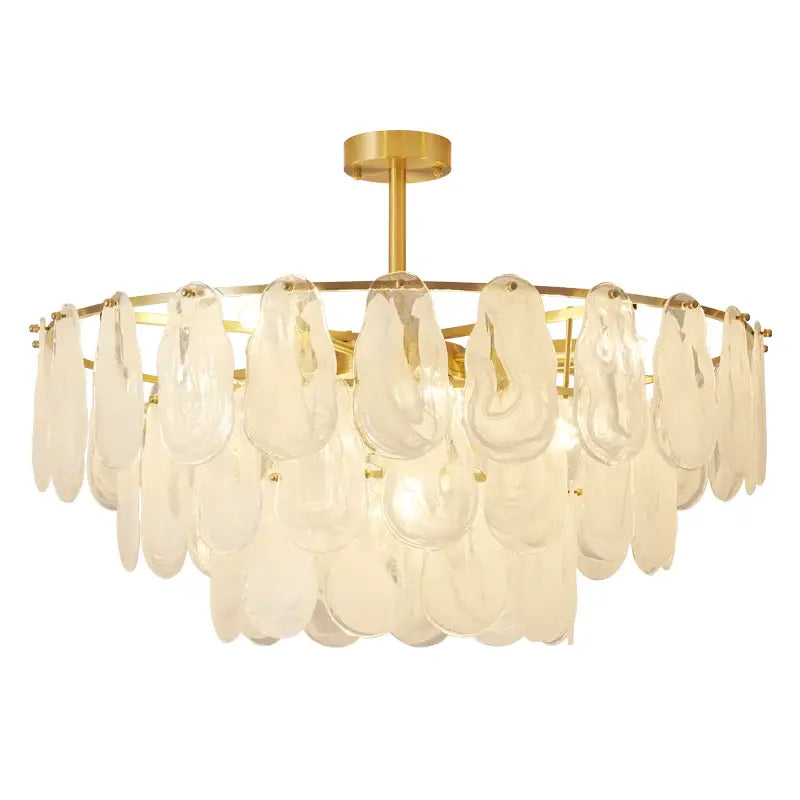 Modern brass leaf crystal chandelier living room luxury light