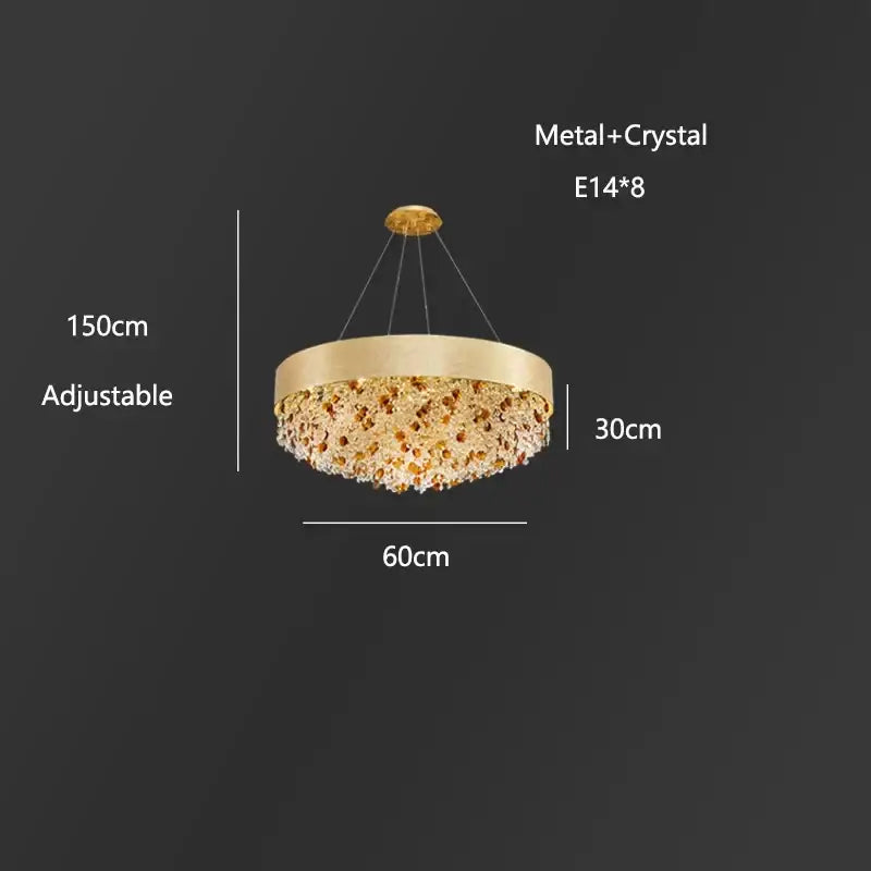 Modern gold decorbites crystal chandelier for living room