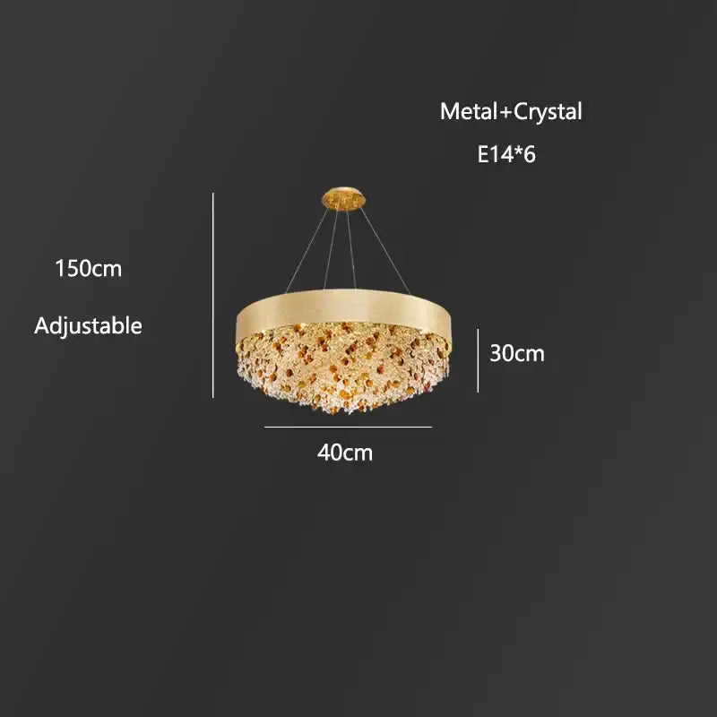 Modern gold decorbites crystal chandelier for living room
