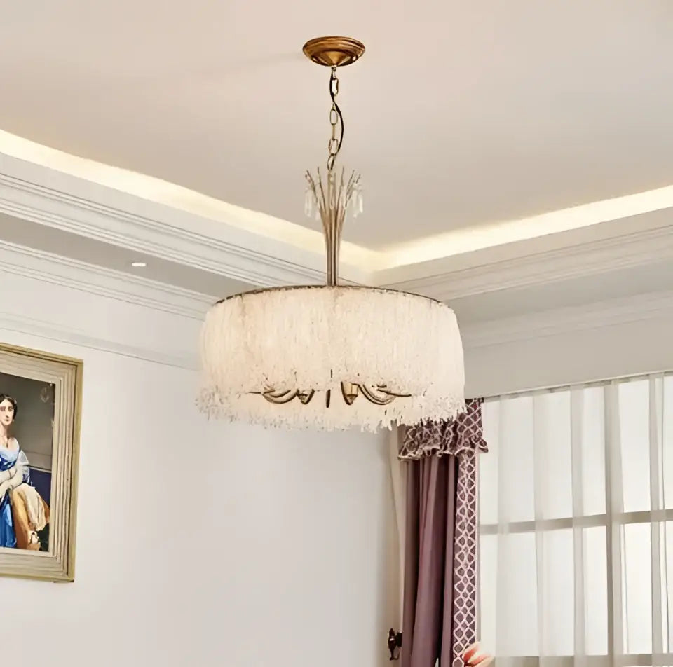 Luxurious gold crystal chandelier bedroom pendant light