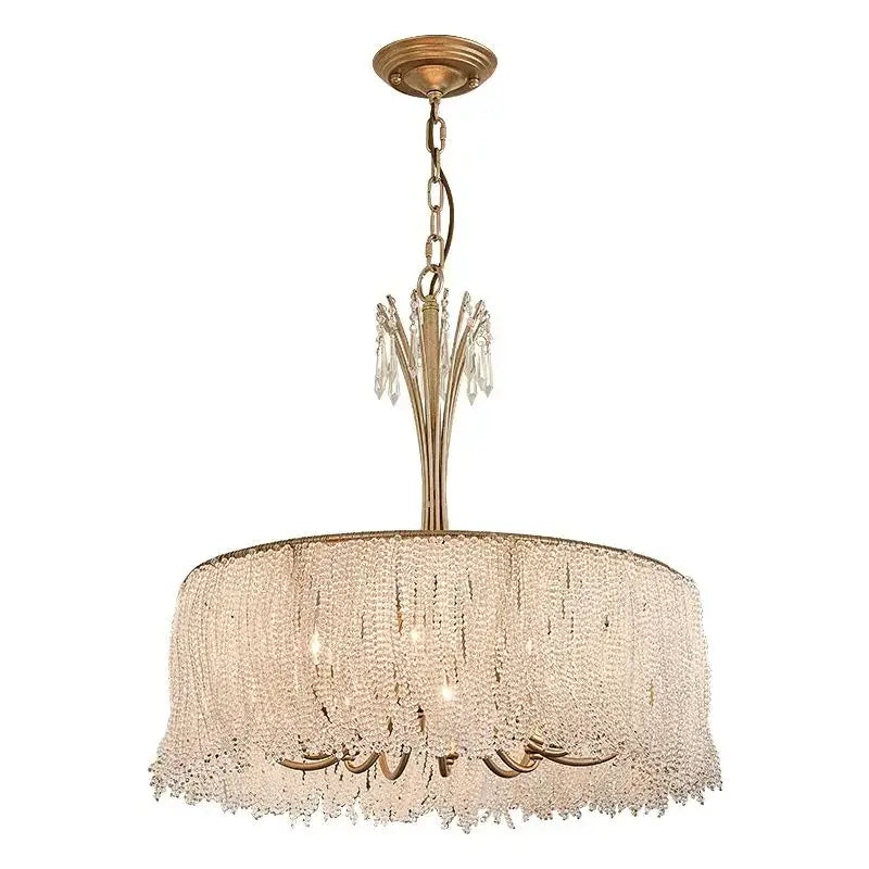 Luxurious gold crystal chandelier bedroom pendant light