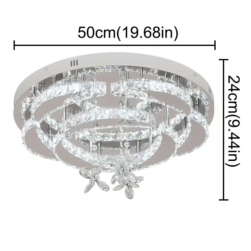 Modern multi tier white crystal chandelier for living room