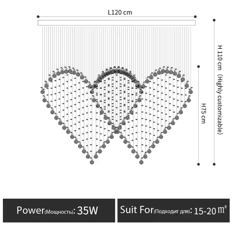 Modern interlocking heart decorbites crystal chandelier dining room