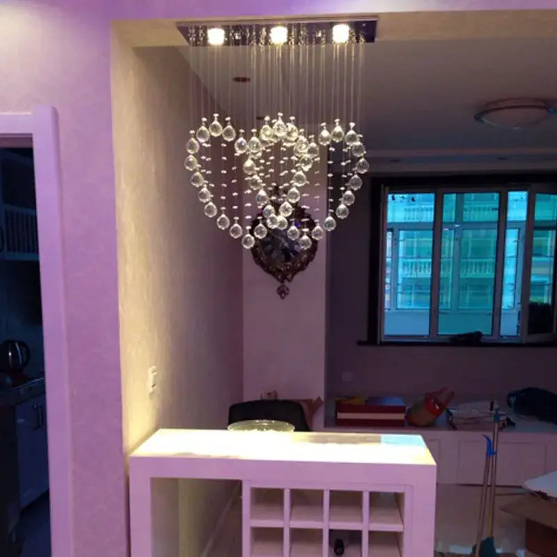 Modern interlocking heart decorbites crystal chandelier dining room