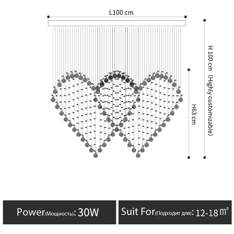 Modern interlocking heart decorbites crystal chandelier dining room