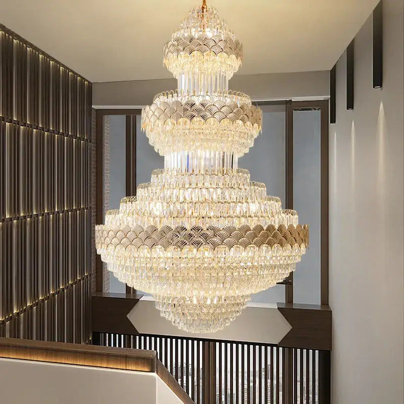 Modern gold decorbites crystal chandelier for staircase living room