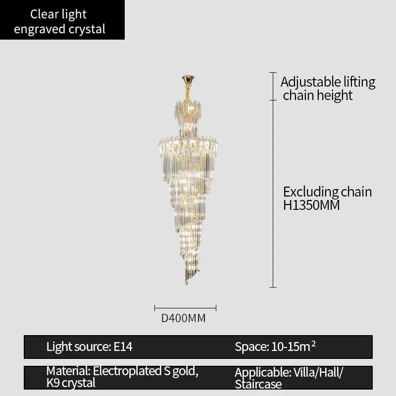 Modern gold luxury decorbites crystal chandelier for villa hall