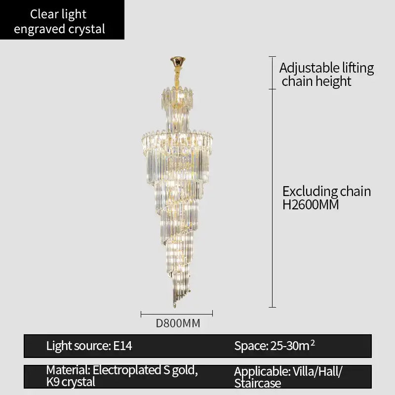 Modern gold luxury decorbites crystal chandelier for villa hall