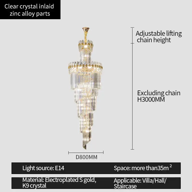 Modern gold luxury decorbites crystal chandelier for villa hall